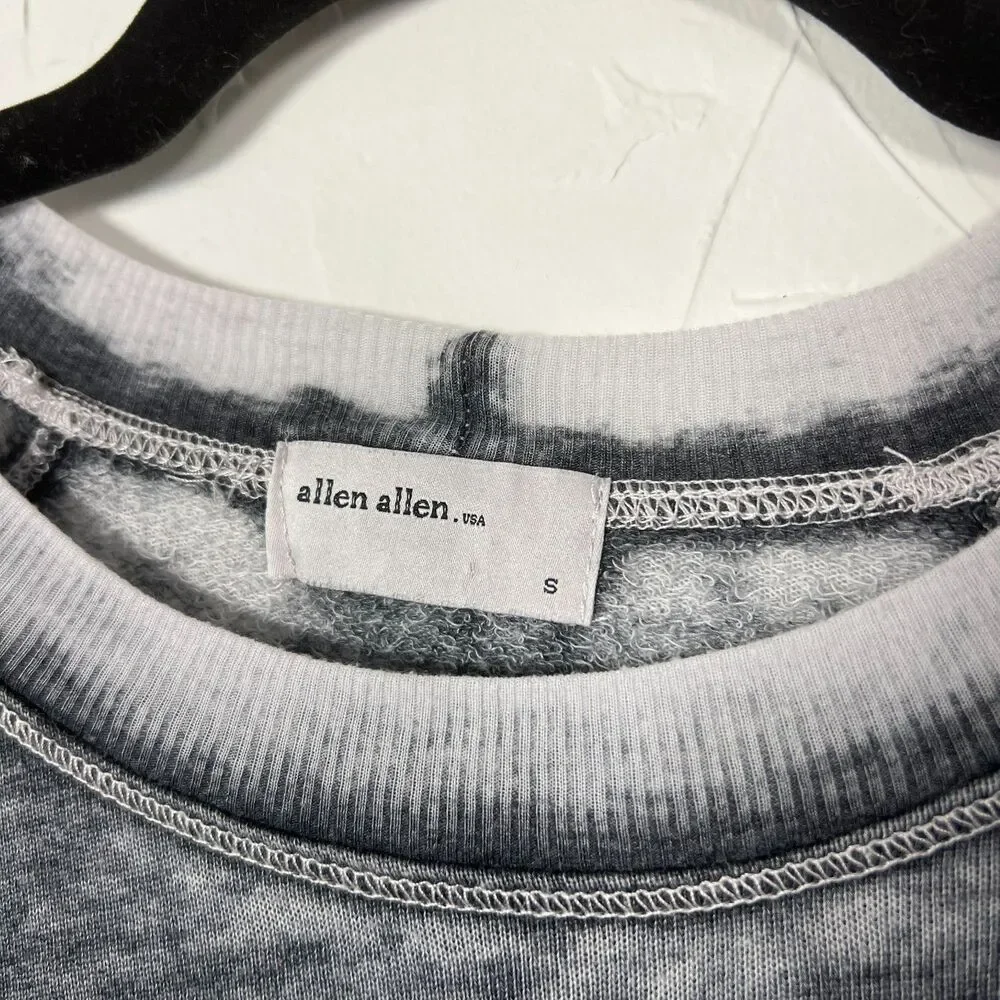 Grunge 90s y2k Allen Allen Gray‎ Acid Wash Distressed Layered Sweatshirt Top S